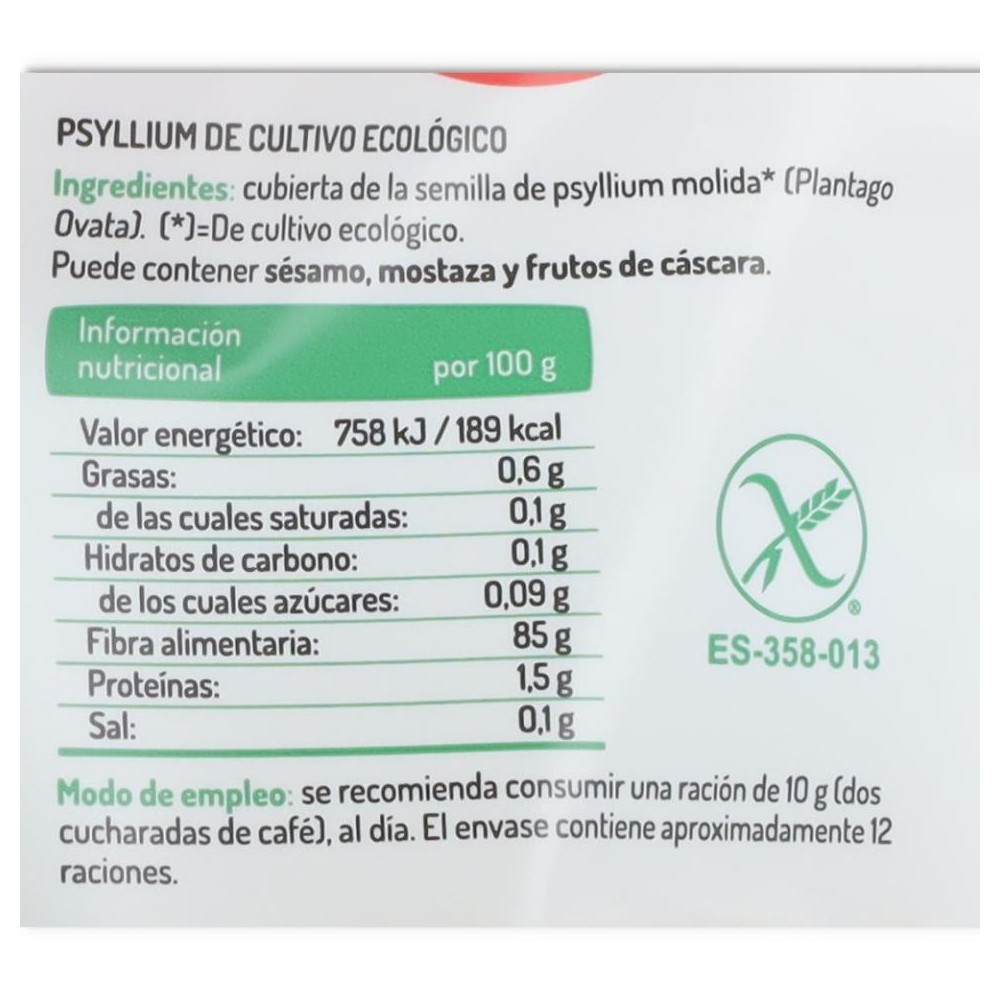 Psyllium Sin Gluten Bio 125 gr El Granero