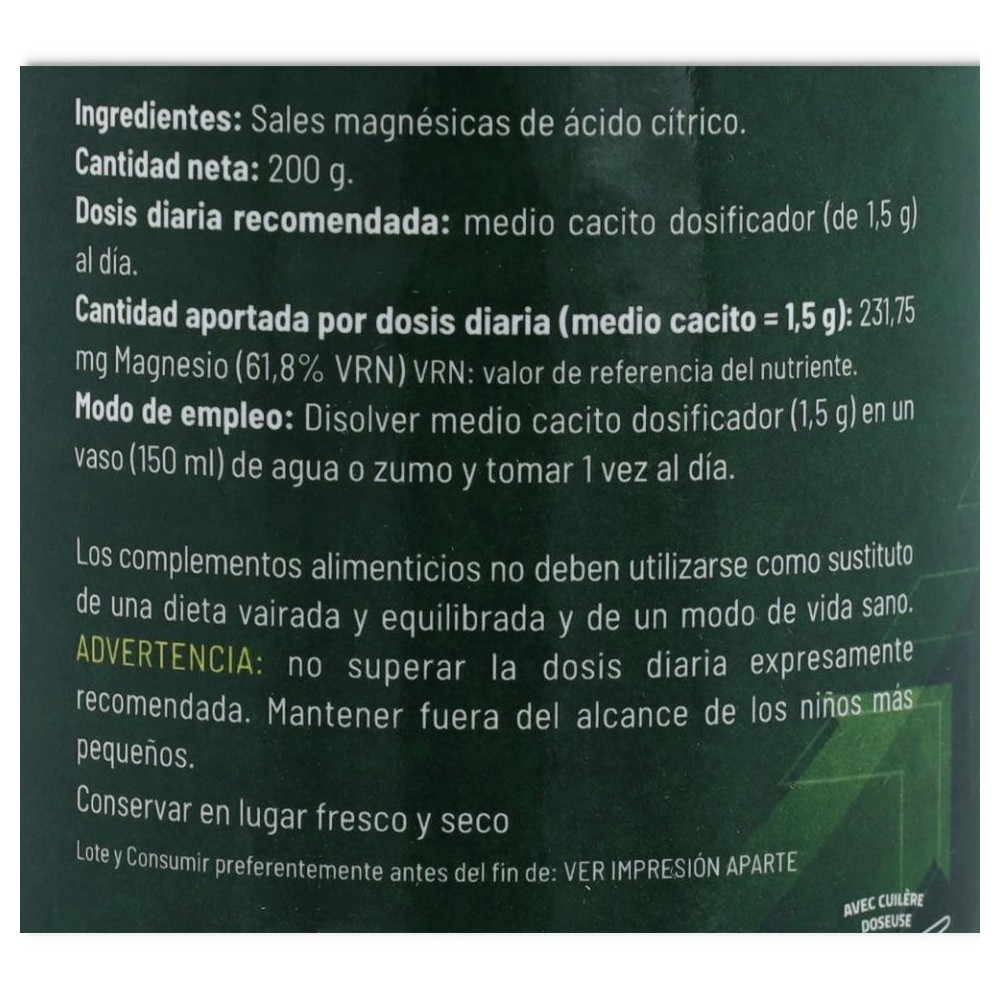 Citrato de Magnesio 200 gr Plantapol 