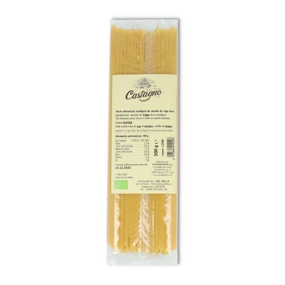 Espaguetis De Trigo Blanco Eco 500 gr Castagno