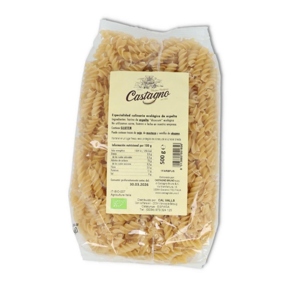Espirales De Espelta Blancos Eco 500 g Castagno