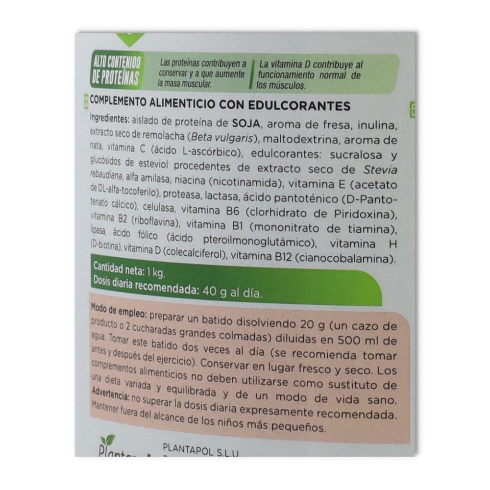 Plantapol Protein Nata-Fresa 1 Kg