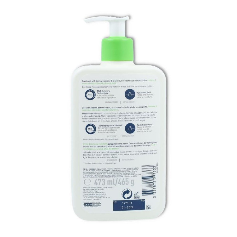 Limpiador hidrante 473 ml Cerave