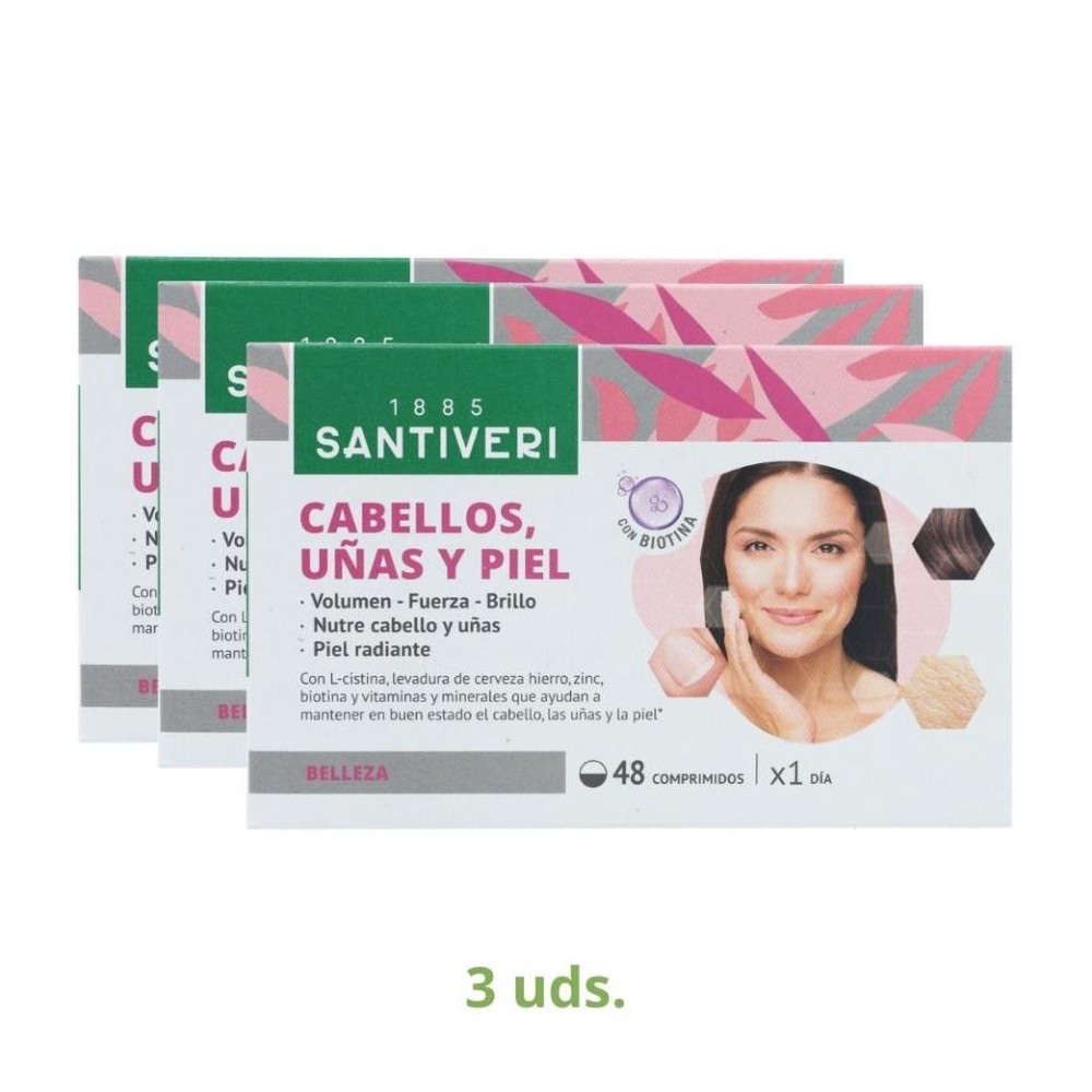 Santiveri Pack 3 Cajas Cabello Piel Uñ 48 com 