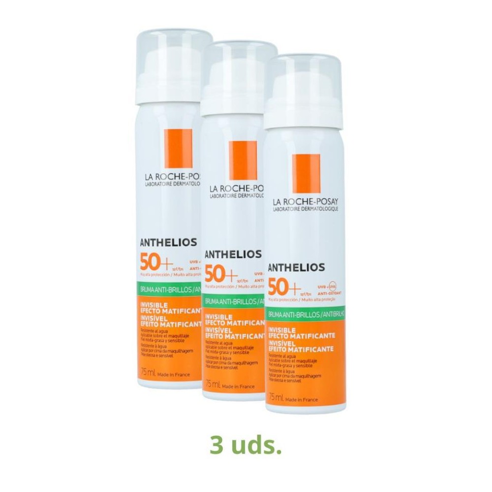 Roche Pack 3 botes Bruma Invisibl SPF 50 75 ml 