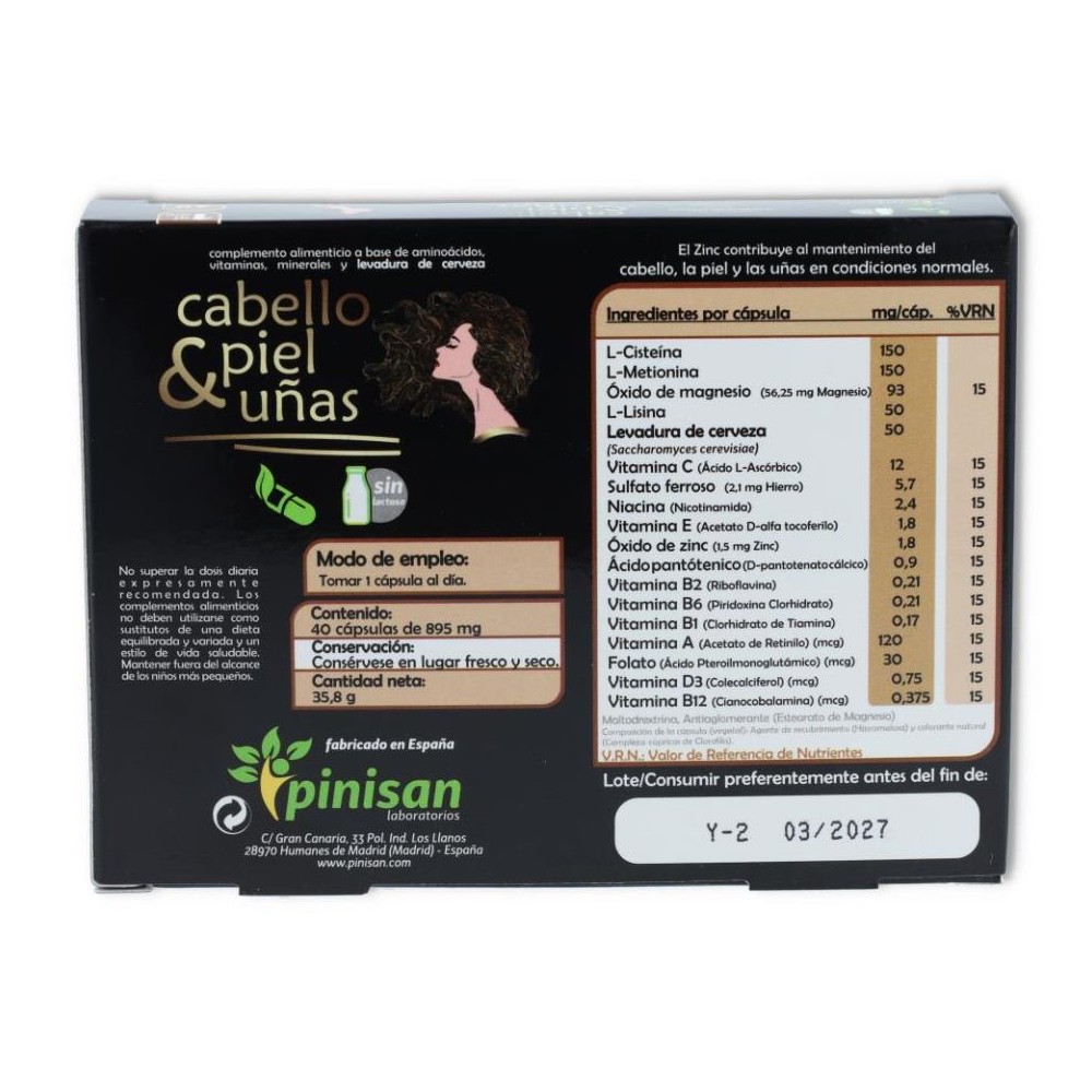 Pinisan Pack 3 Cajas Cabello-Piel-Uñas 40 cap