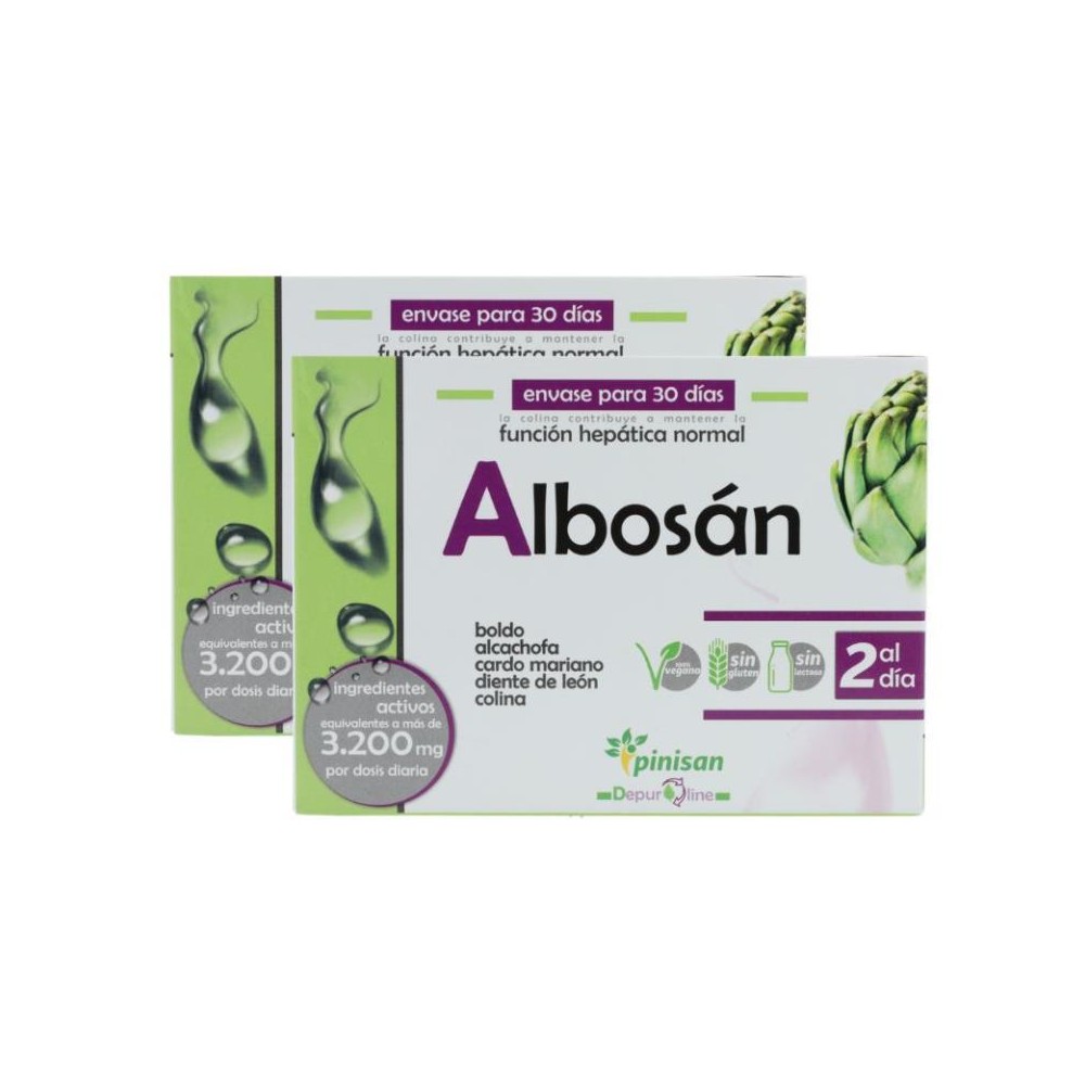 Pinisan pack 2 Cajas Albosan 60 cap 1 Ud 