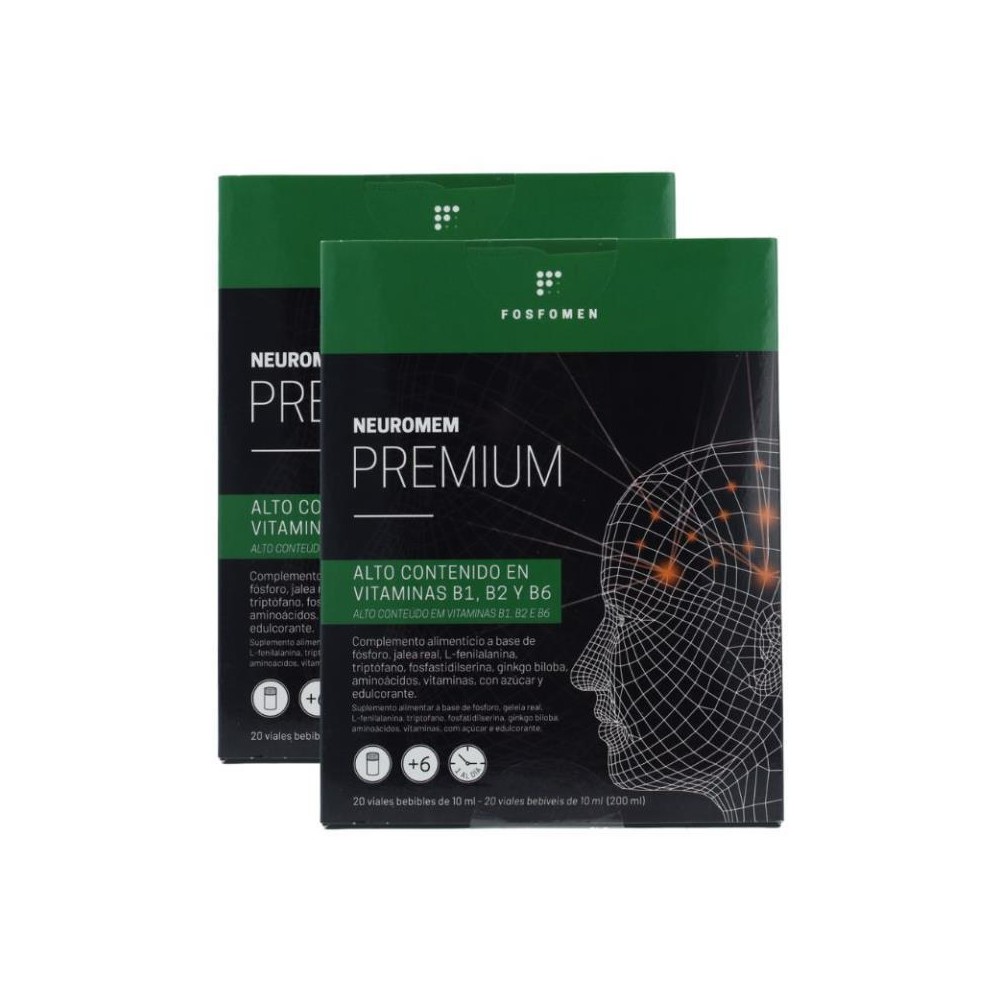 Herbora Pack 2 Cajas Neuromem Premium 20 viales 1 