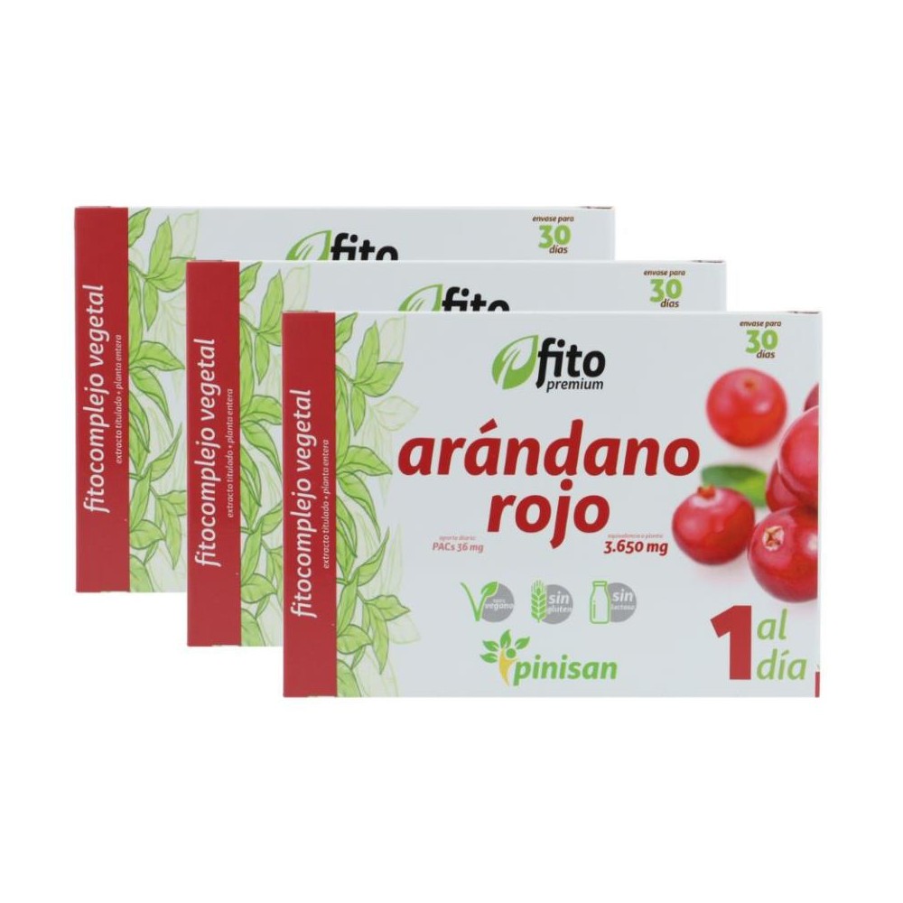 PACK 3 CAJAS ARANDANO ROJO PINISAN