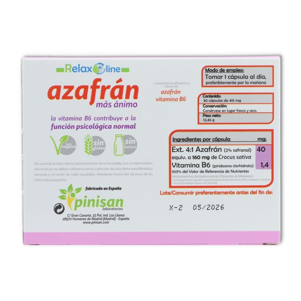 Pinisan Pack 3 Cajas Azafran mas Animo 30 cap 