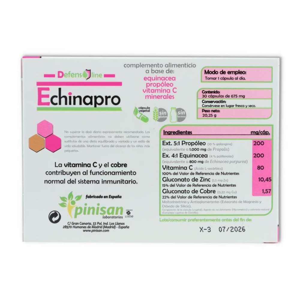 Pinisan Pack 3 Cajas Echinapro Defen 30 cap 