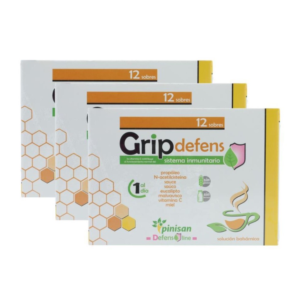 Pinisan Pack 3 Cajas Grip Defens 12 sobres 