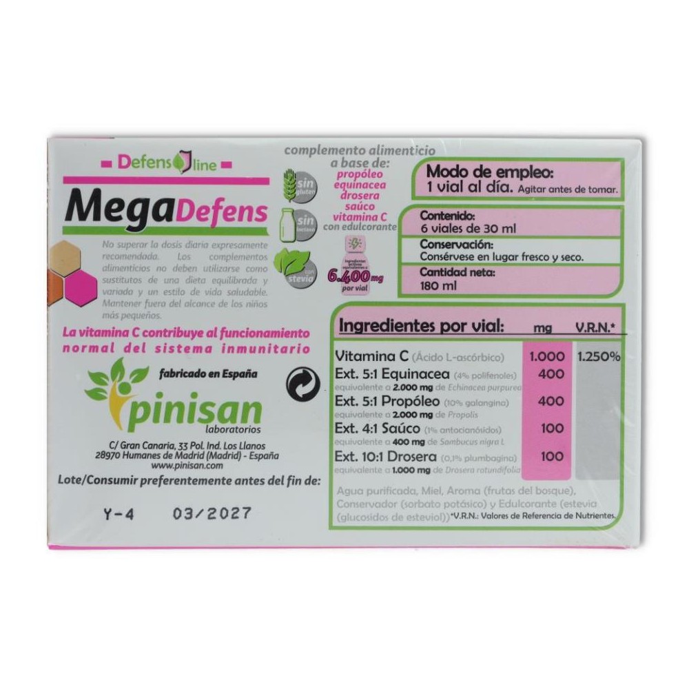 Pinisan Pack 3 Cajas Mega Defensas 6 viales 