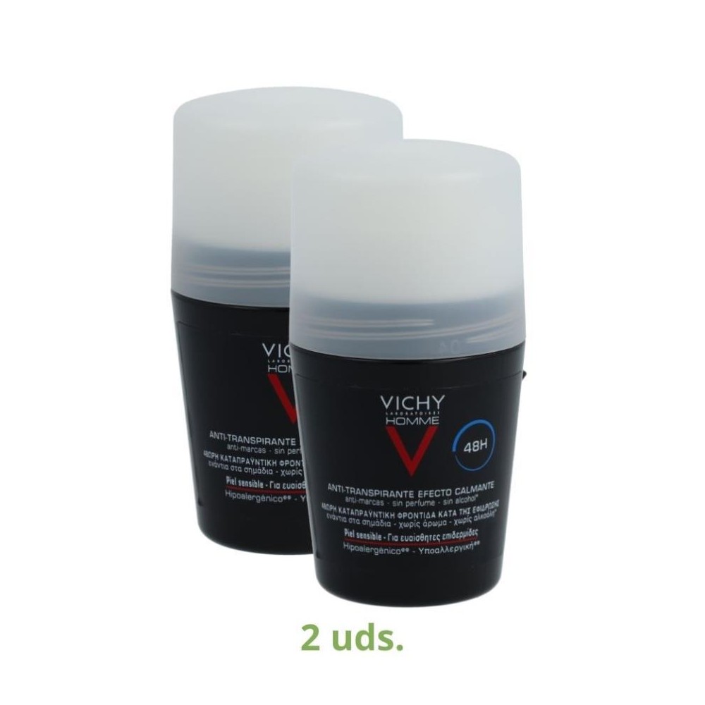 Vichy Pack 2 botes Desodoran Hombre Calmant 50 ml 