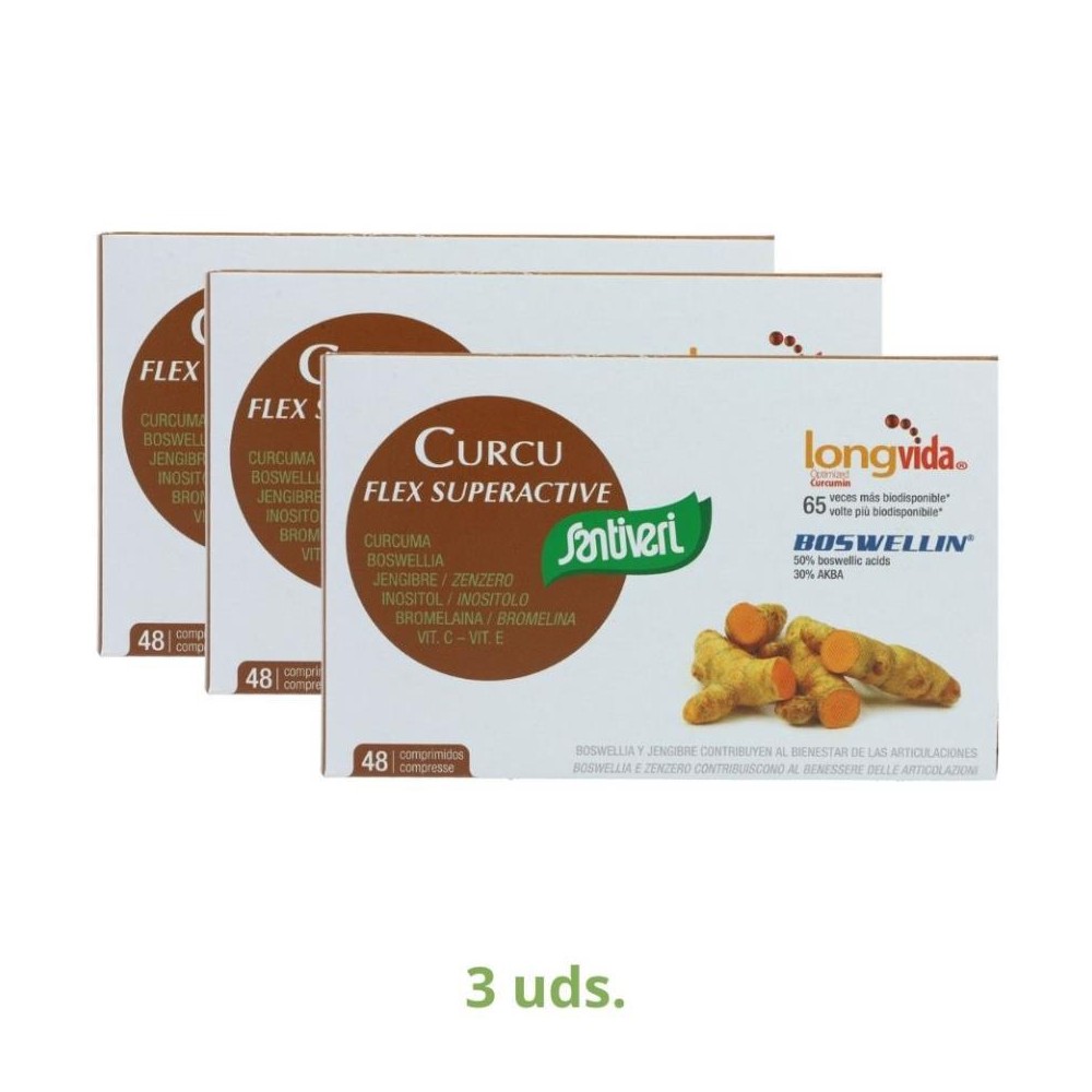 Santiveri Pack 3 Cajas Curcu Flex 48 com 