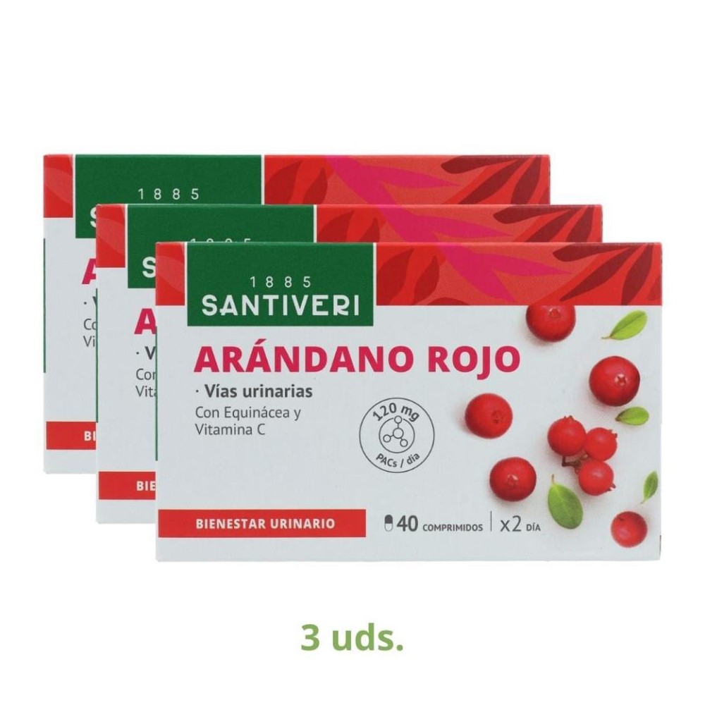 Santiveri Pack 3 Cajas Arandano Rojo 40 comp 