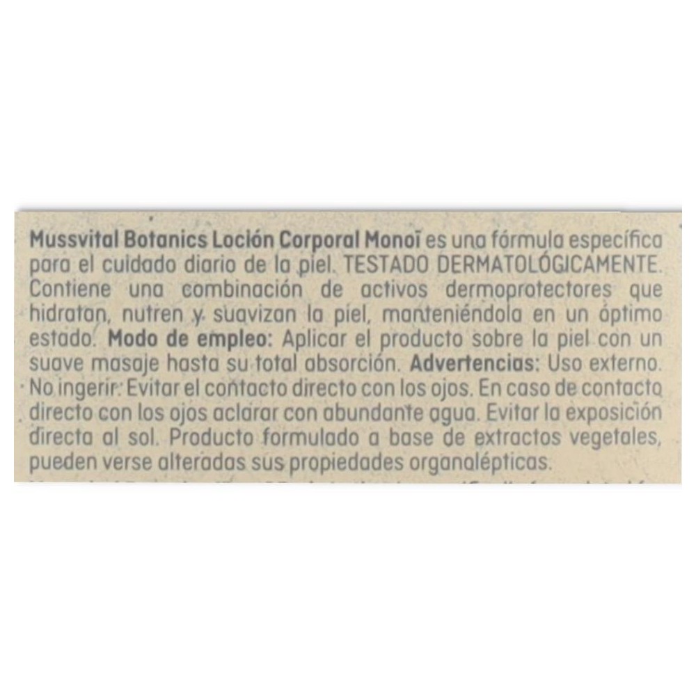 Locion Corporal Monoi 400 ml Mussvital