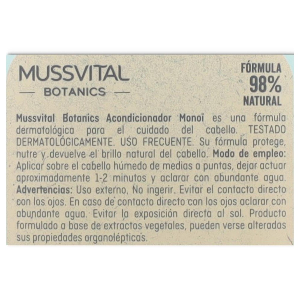 Acondicionador Nutritivo Monoi 400 ml Mussvital