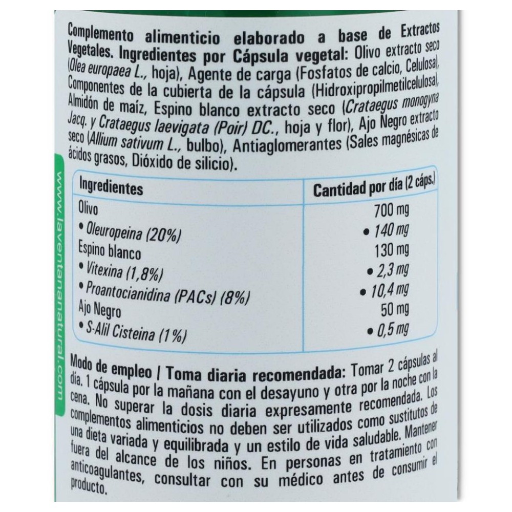 Phytogreen Ajo Negro Olivo y Espino Blanco 60 cap