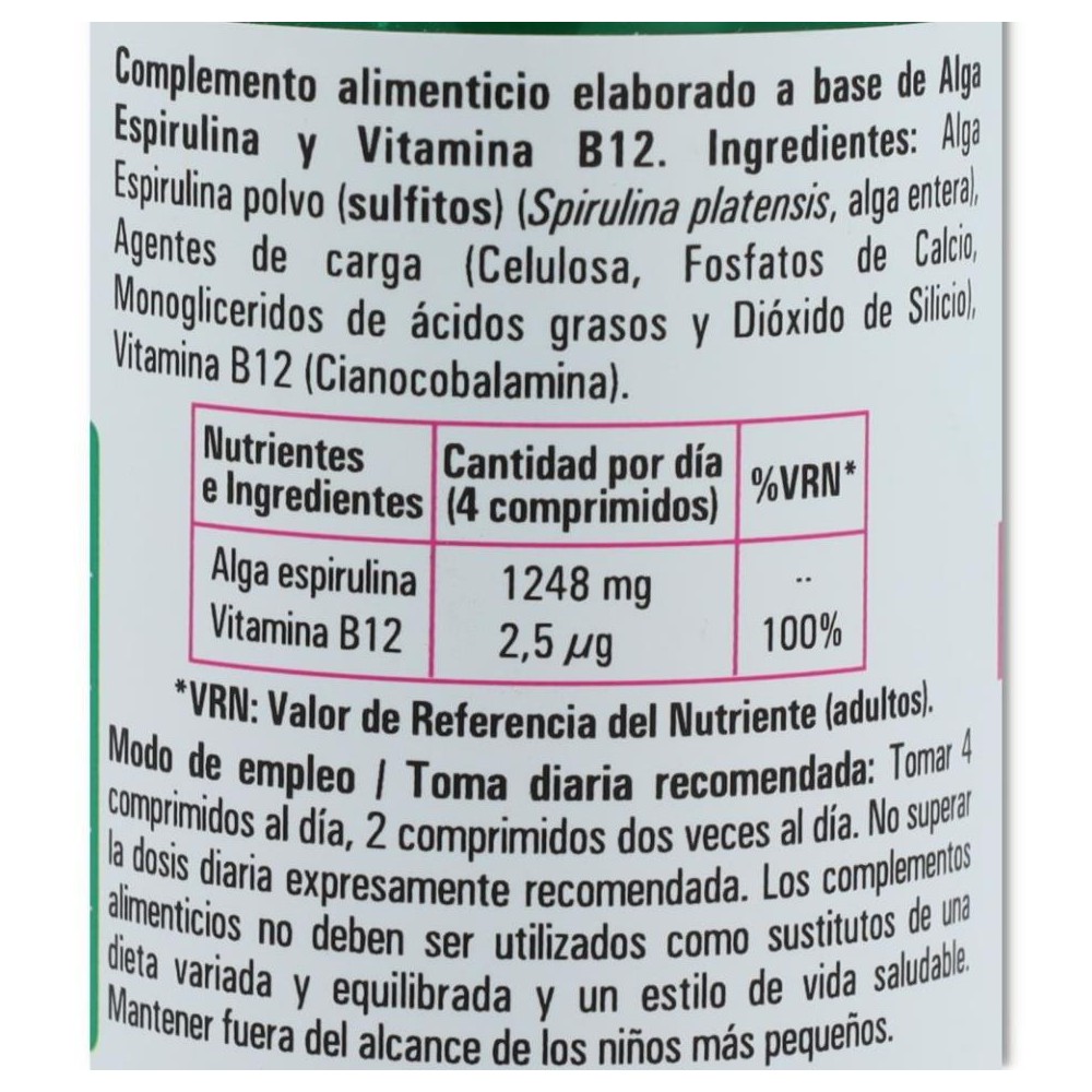 Phytogreen Espirulina 120 comprimidos 