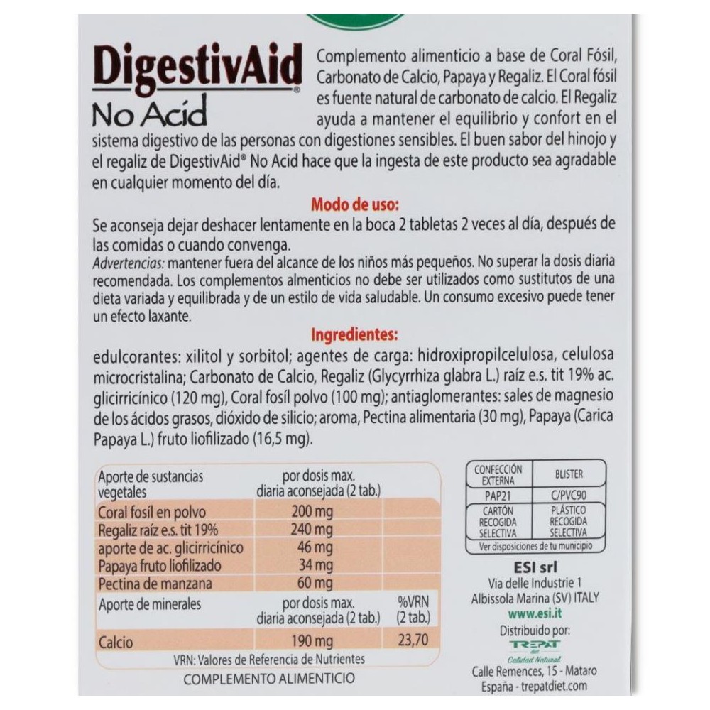 Digestivaid No Acid 12 tabl ESI