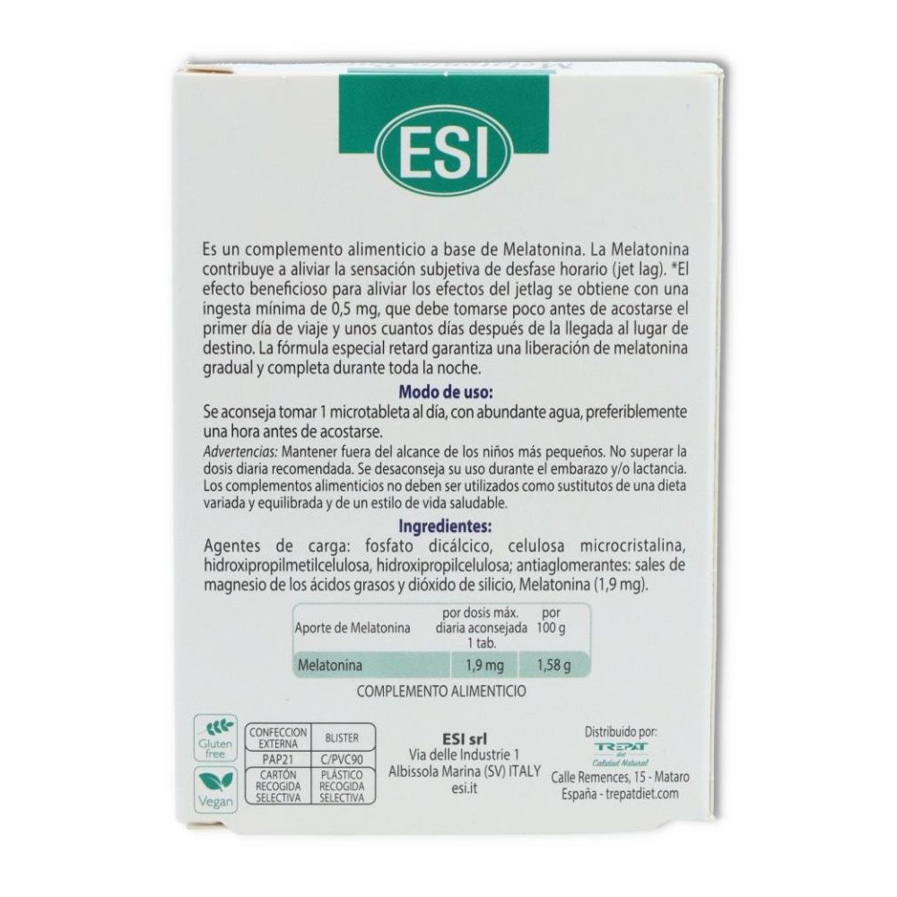 Melatonina Pura Retard 1 9 mg 60 comp ESI