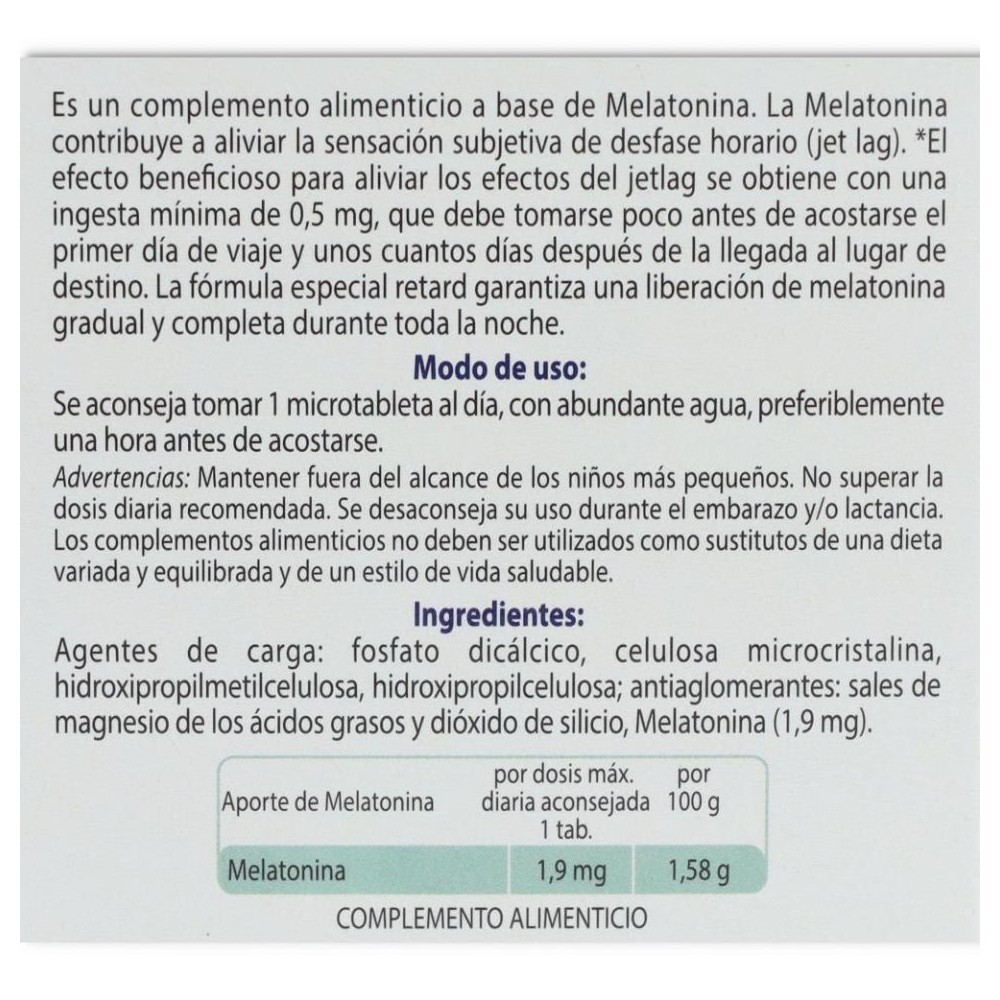 Melatonina Pura Retard 1 9 mg 60 comp ESI