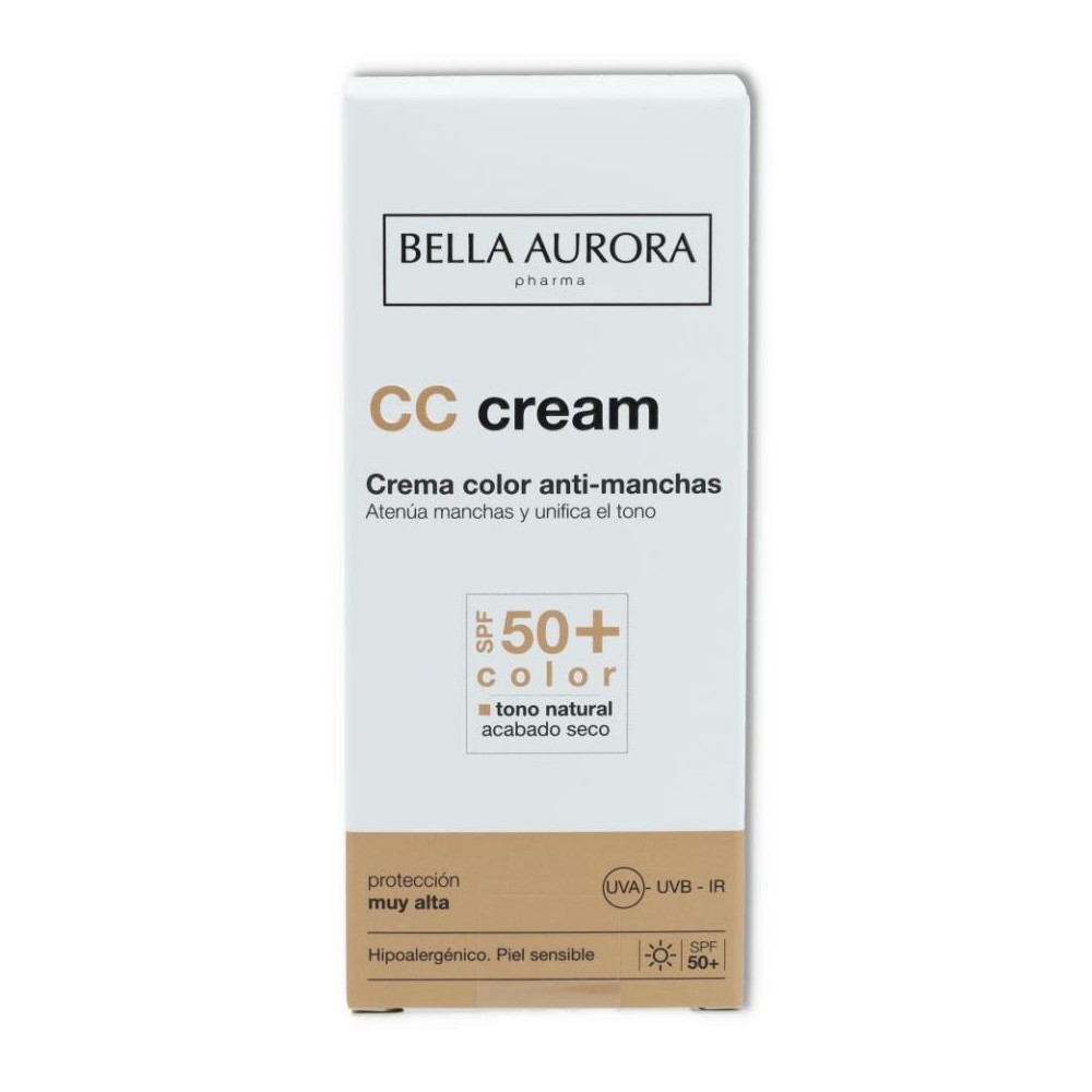 Crema color anti-manchas CC SPF 50 piel sensible B