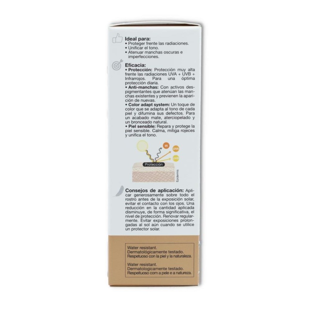 Crema color anti-manchas CC SPF 50 piel sensible B