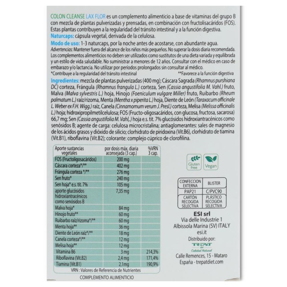 Colon Cleanse Lax Flor 30 cap ESI
