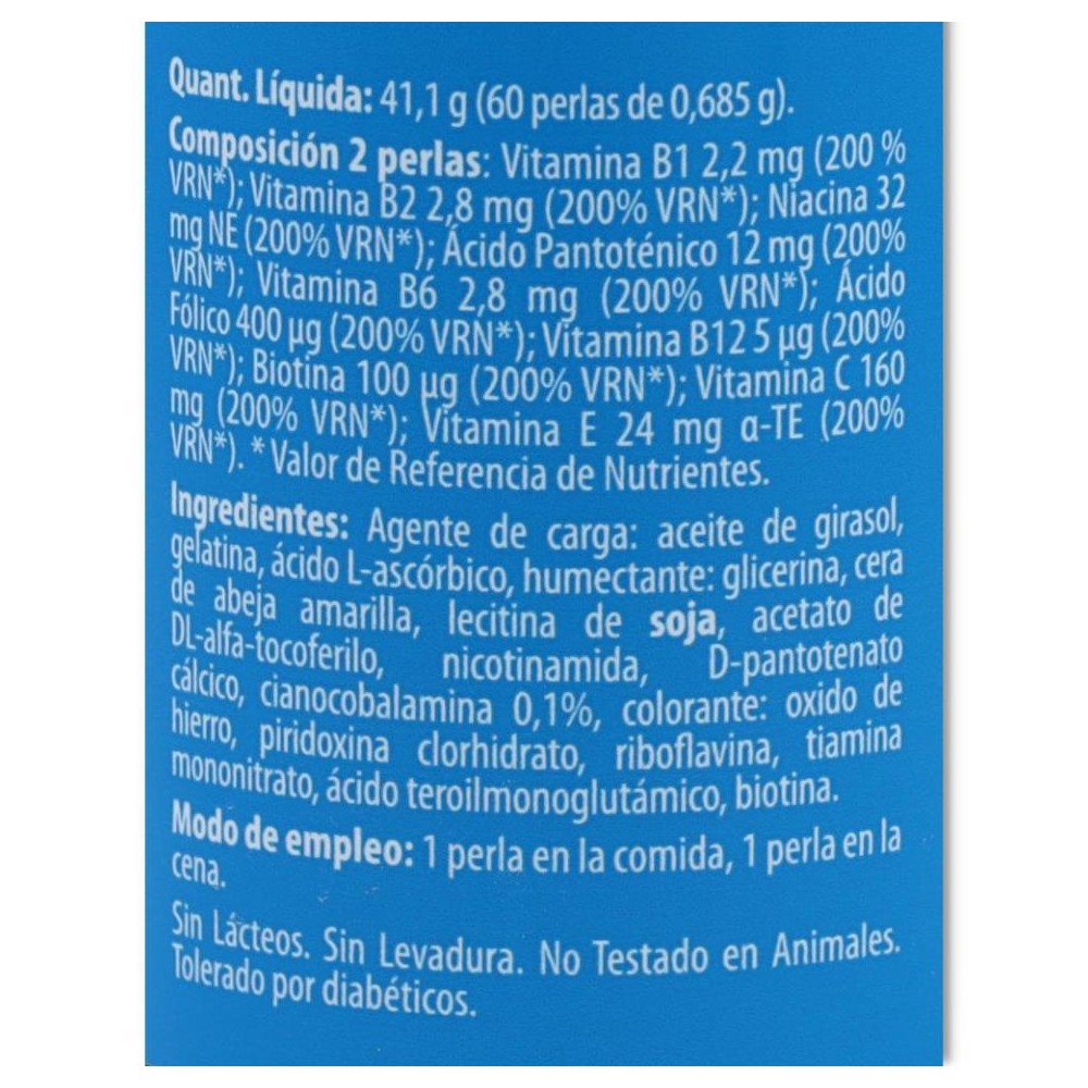 Complejo B con vitamina C y E 60 perlas Naturmil