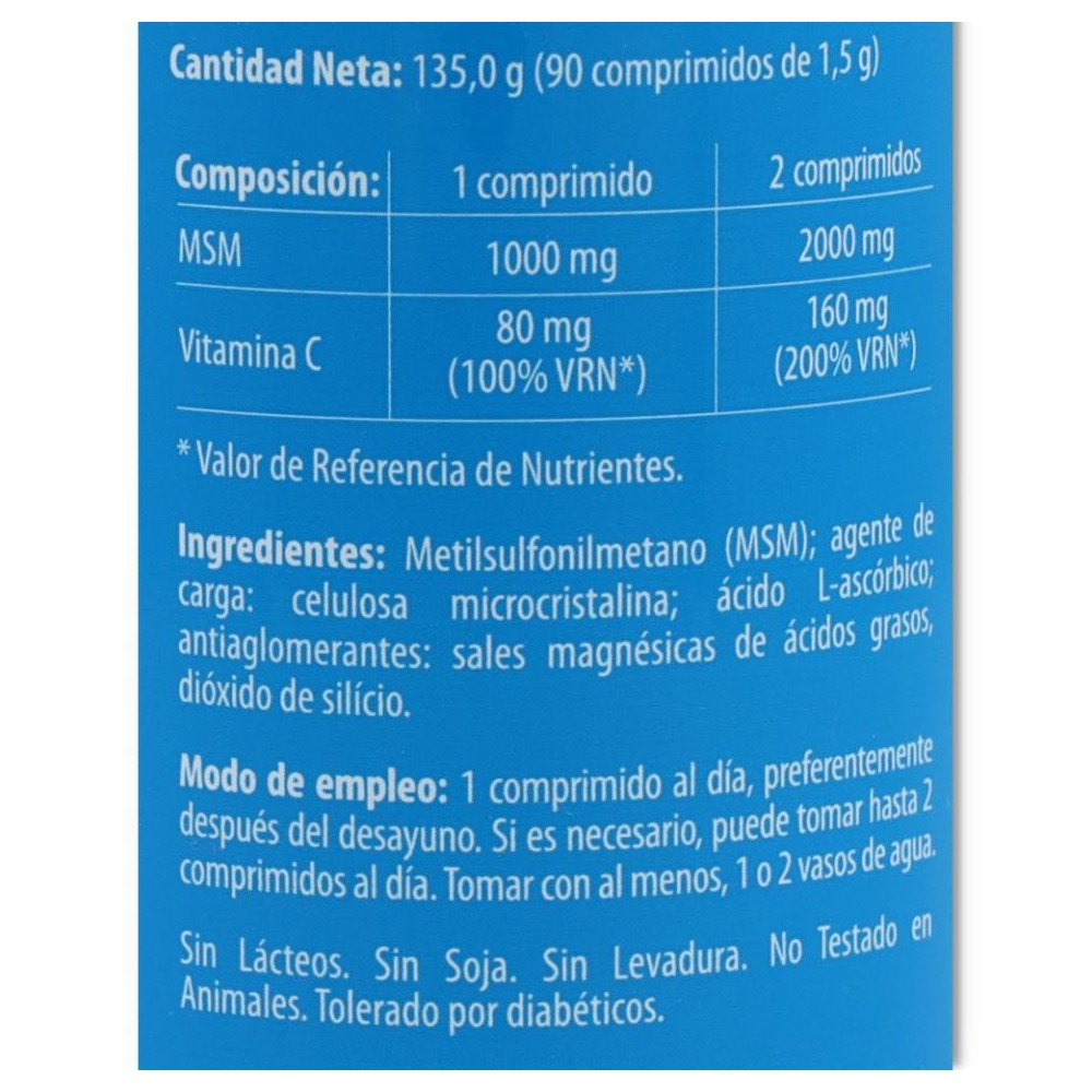 MSM con Vitami C 90 comp Naturmil