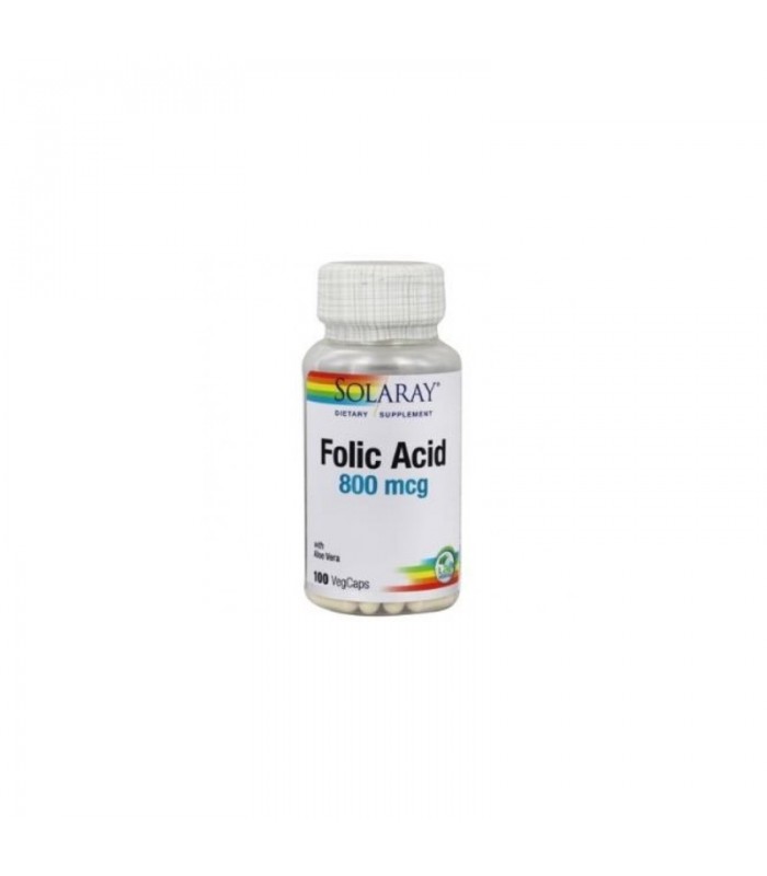 Solaray Ácido fólico 800mg 100 cápsulas Solaray - 1