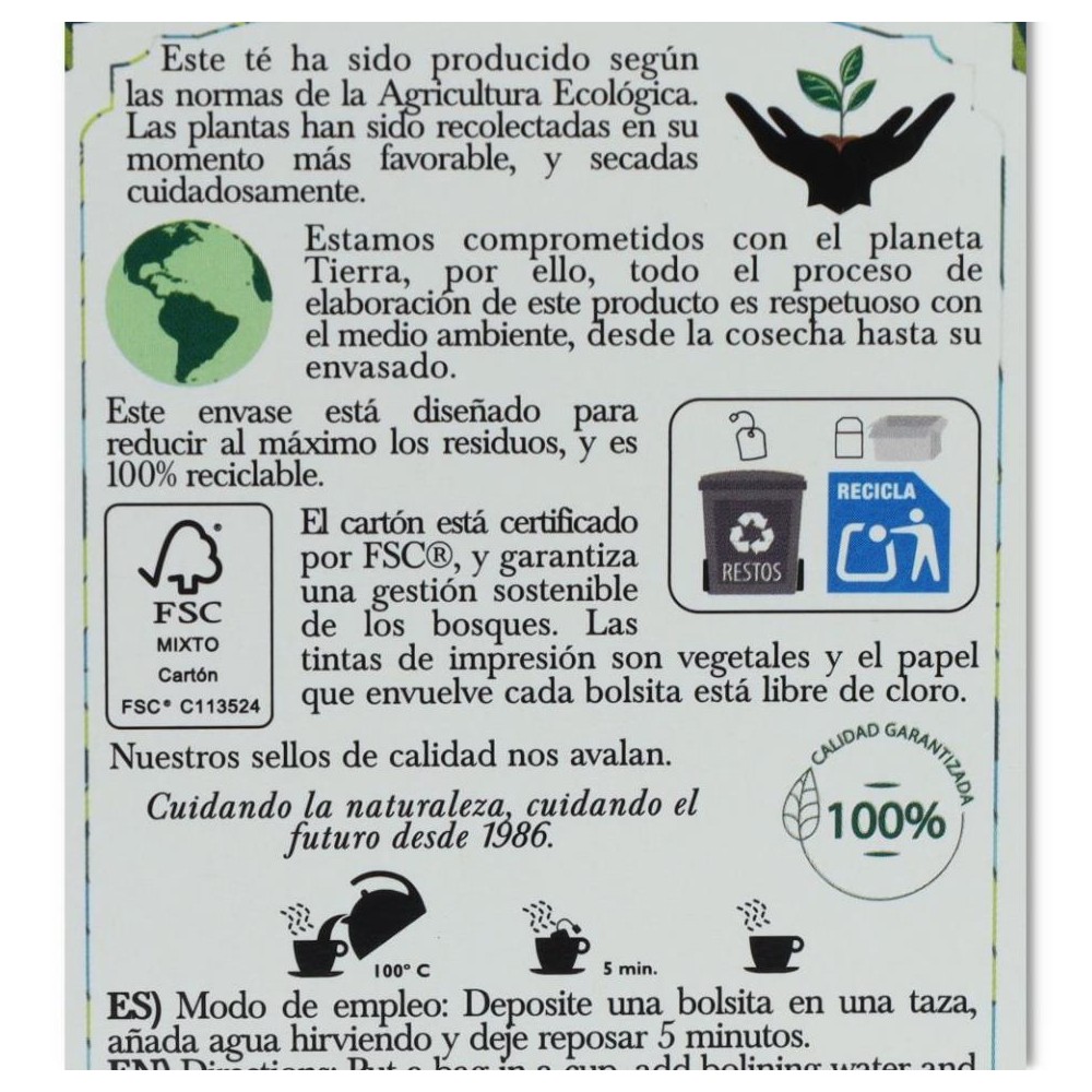 TE VERDE ECO  20 FILTROS ARTEMIS