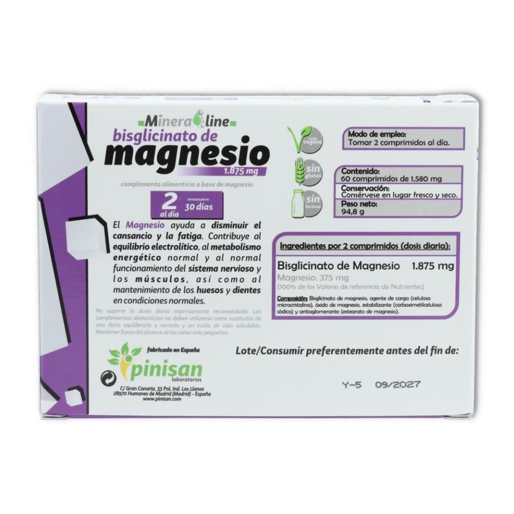 Pinisan Bisglicinato de Magnesio 60 comprimidos 