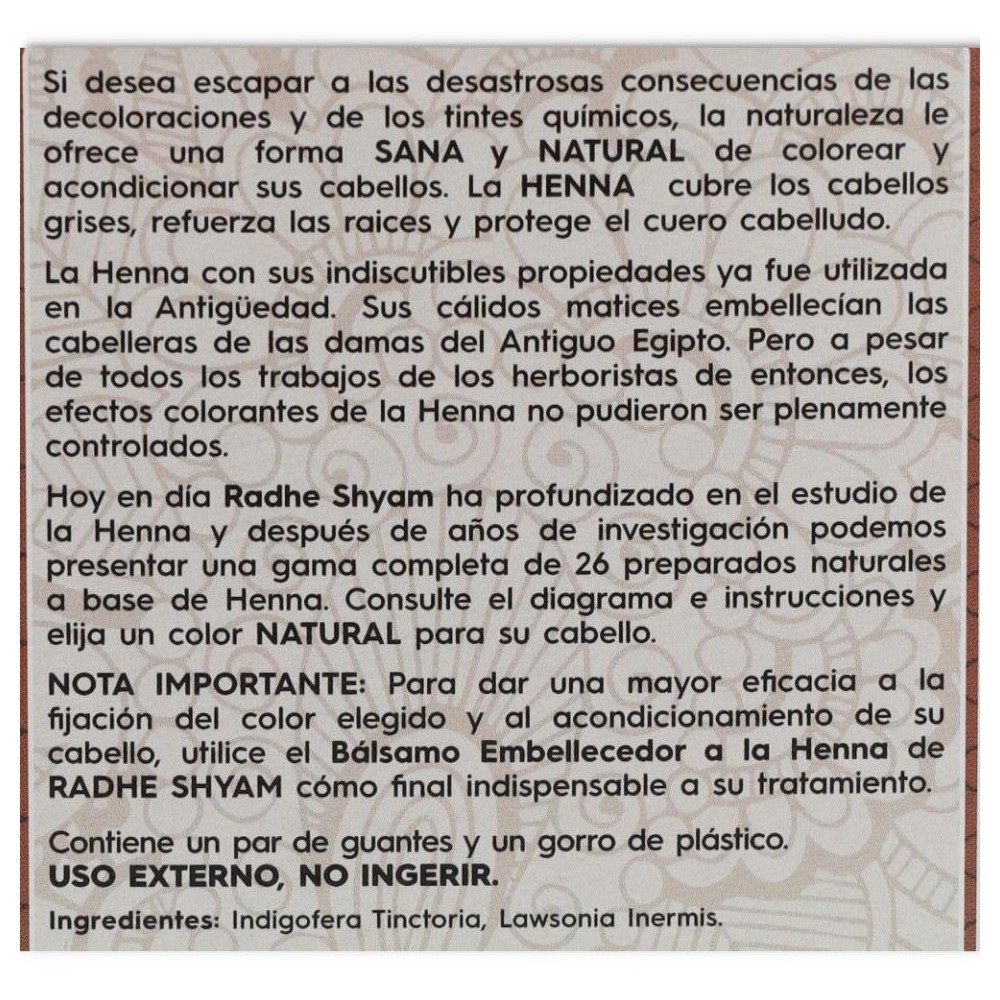 Henna castaño oscuro Polvo100 gr RADHE SHYAM