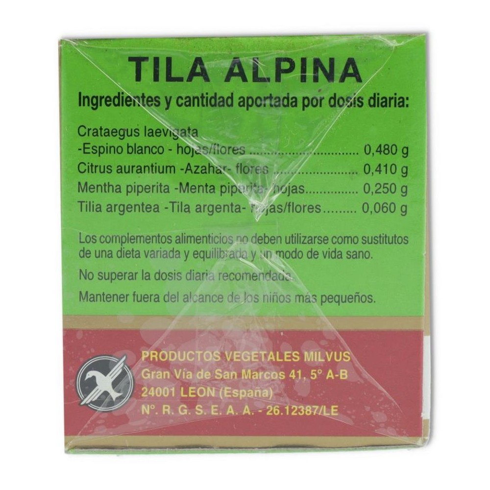 Tila alpina 20filtros Milvus