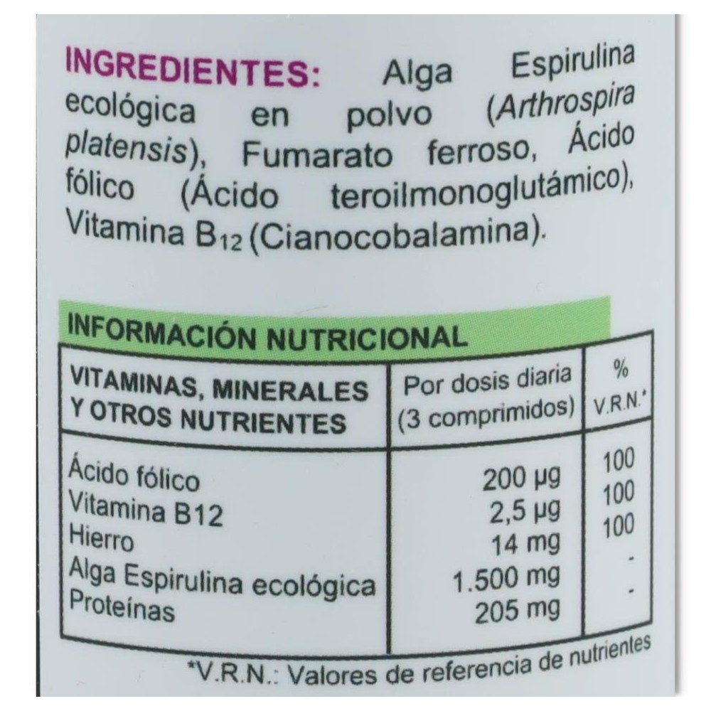 Espirulina Bio 500 mg 90 comp Robis