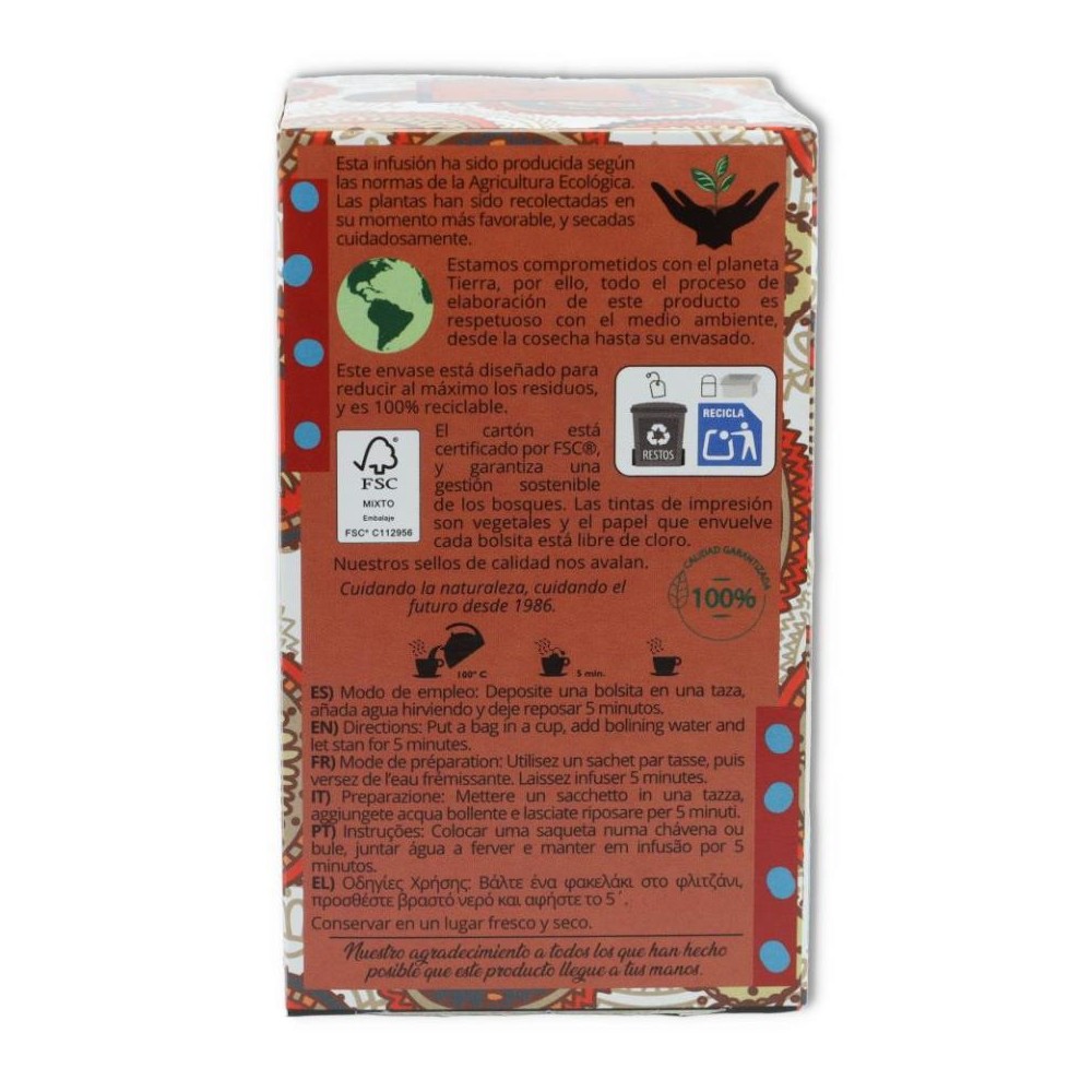 TE ROOIBOS ECOLOGICO 20FILTROS  ARTEMIS