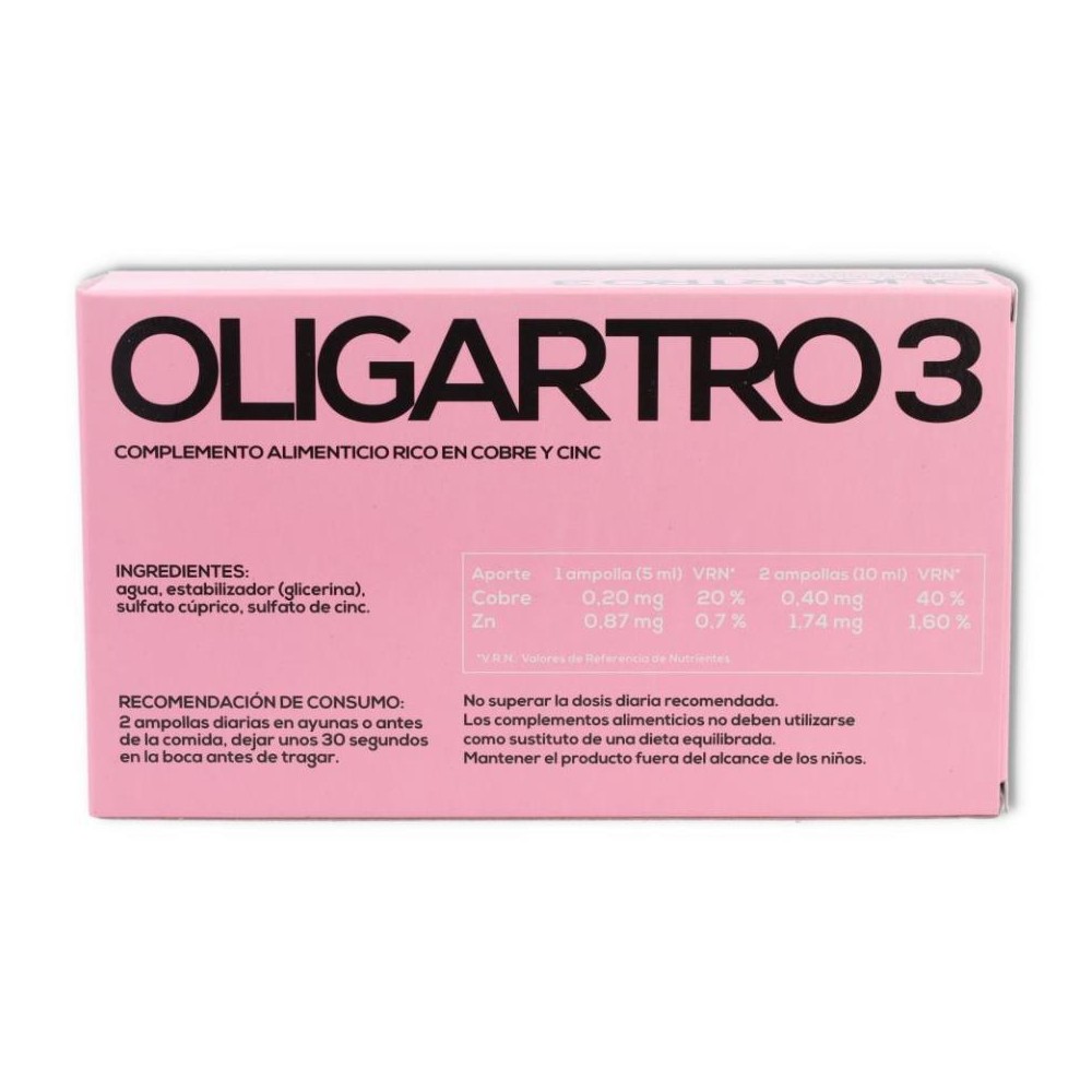 Plantis Oligartro 3 20 ampo de 5 ml Cobre y Cinc