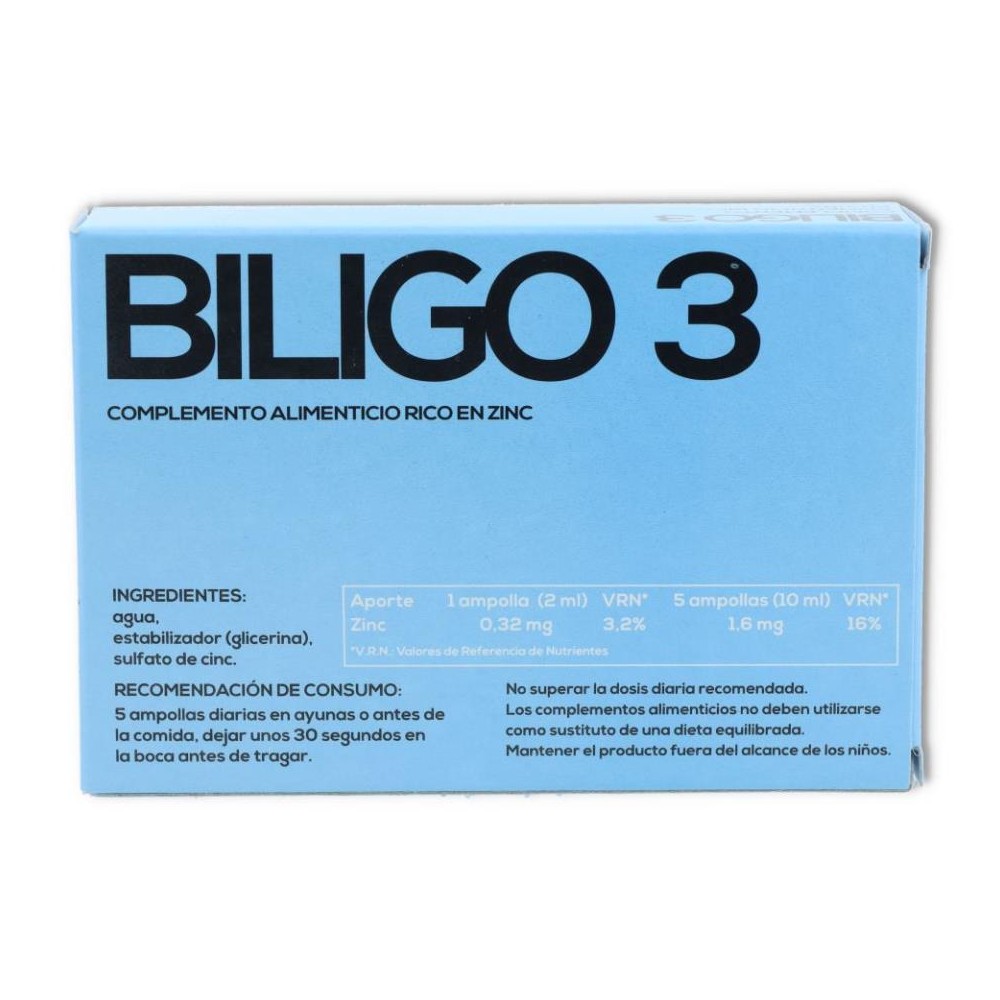 Plantis Biligo 3 Zinc 20 amp de 2 ml