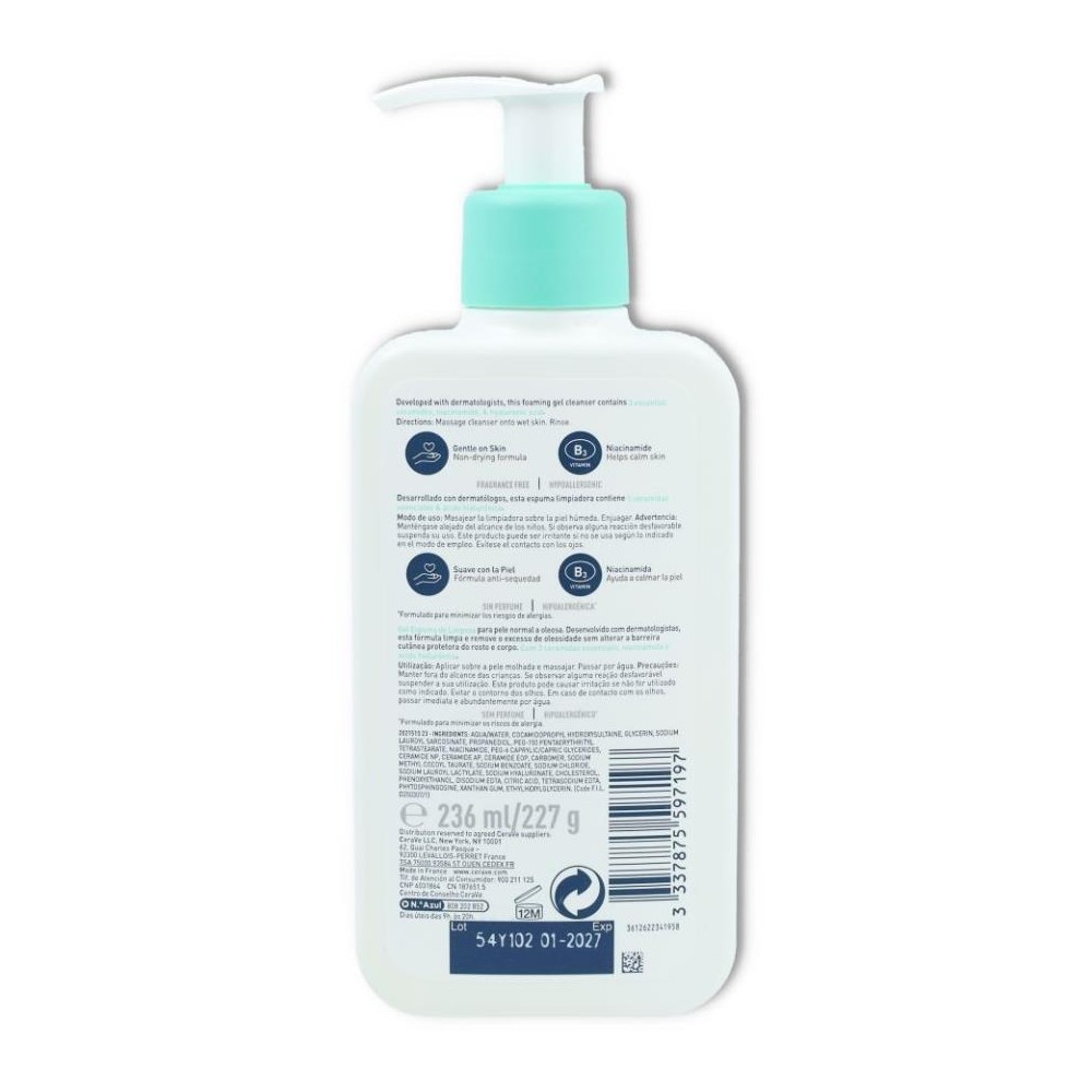 Gel Limpiador  piel normal a grasa 236ml CERAVE