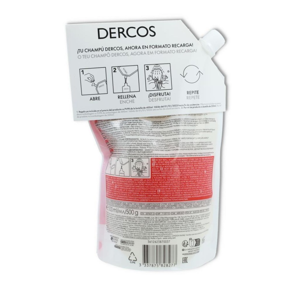 Recarga Champu Energy 500 ml Dercos