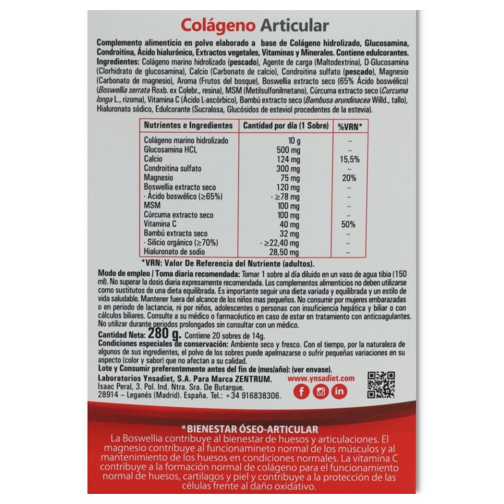 Colageno Articular Marino 20 sobres Ynsadiet