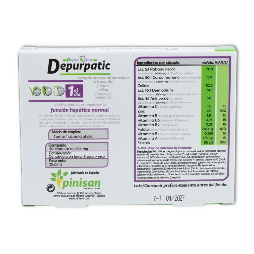 Pinisan Depurpatic 30 cápsulas