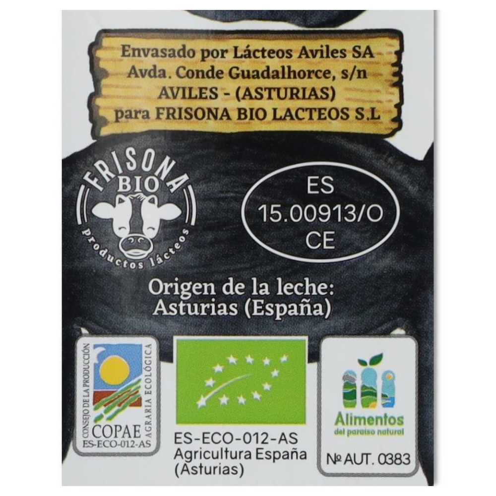 Frisona Leche de Vaca Entera Bio 1 litro 