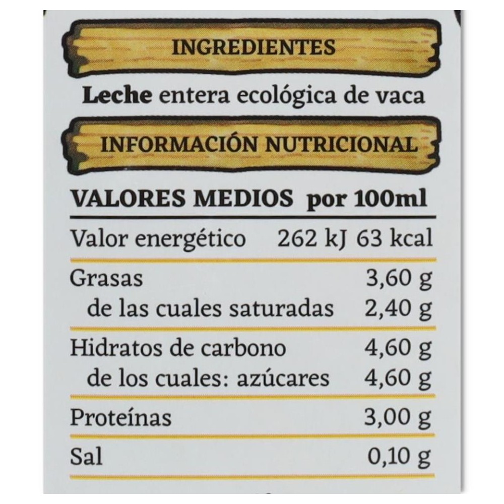 Frisona Leche de Vaca Entera Bio 1 litro 