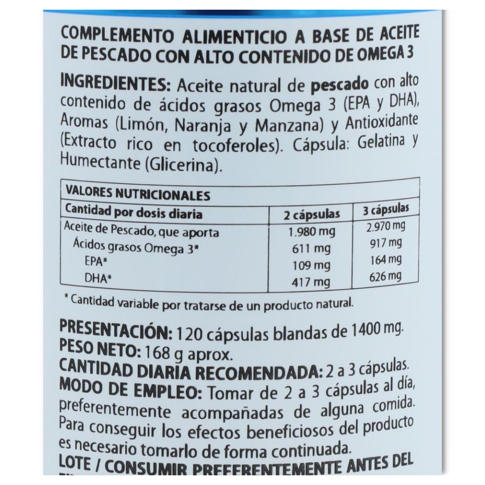 Omega 3 Activo 120 cap Equisalud