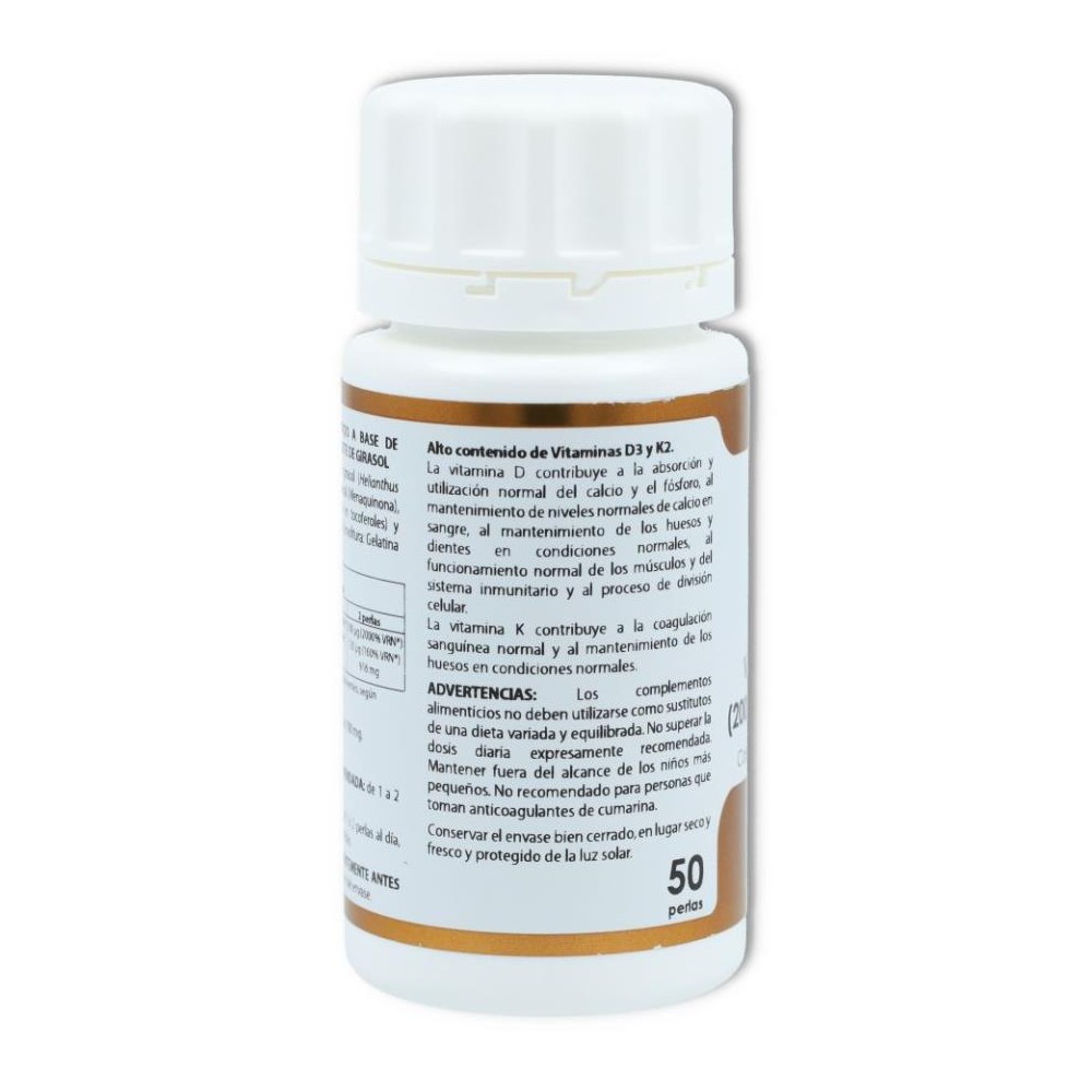 Holovit Vitamina D3  K2 2000 UI 50 perlas Equisal