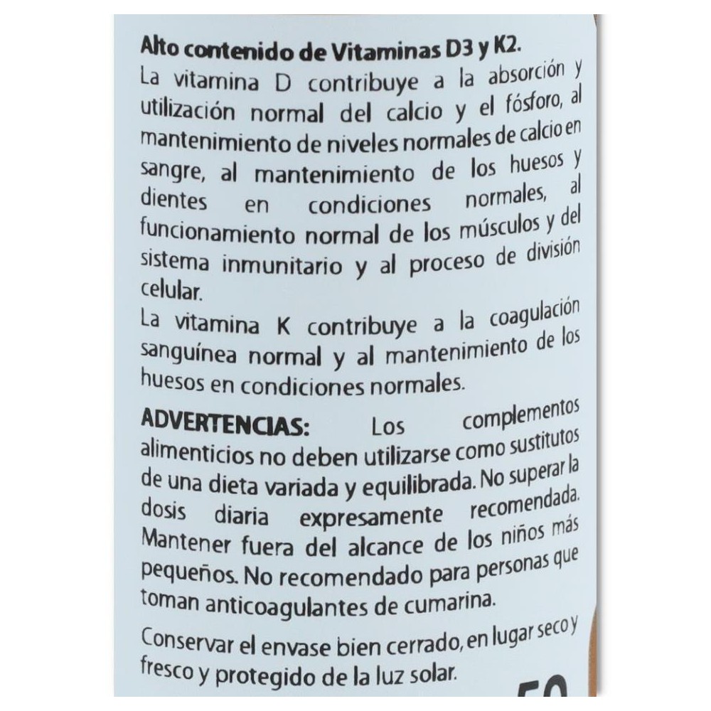 Holovit Vitamina D3  K2 2000 UI 50 perlas Equisal