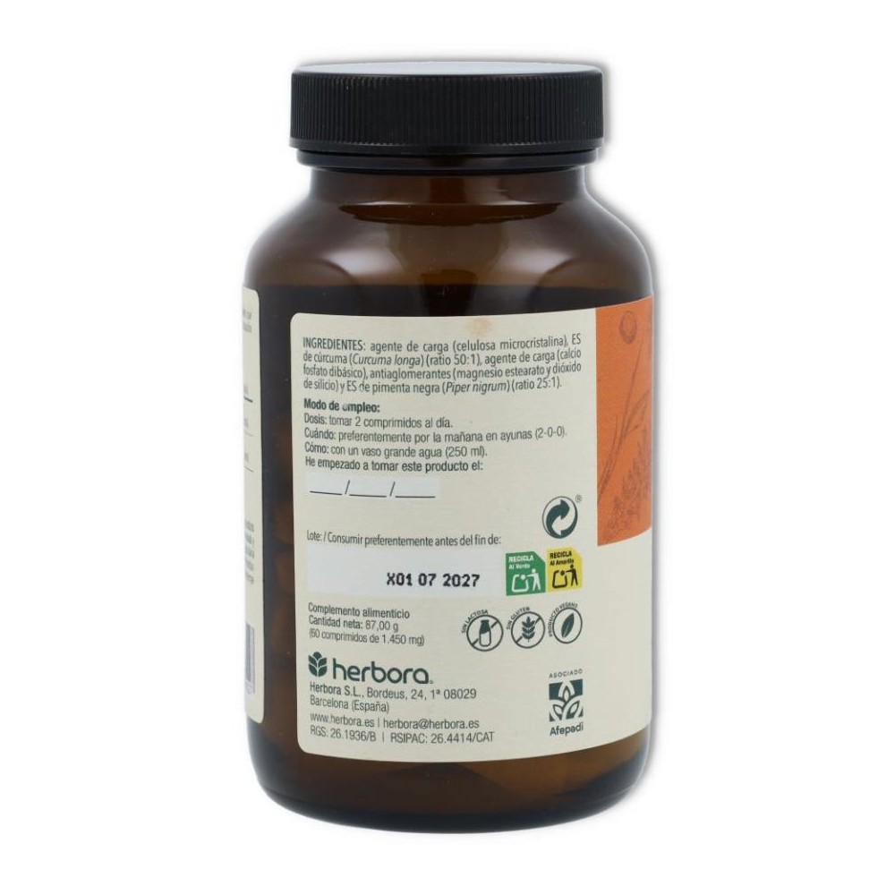 Herbora Cúrcuma 400 mg 60 comprimidos 